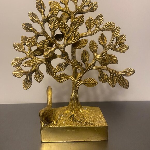 Brass Tree of Tree of Life Sculpture, Brass Kalpavruksha Tree - Picture 3 of 10